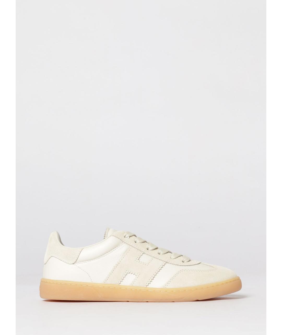 HOGAN Бежевые кожаные кеды, фото 5