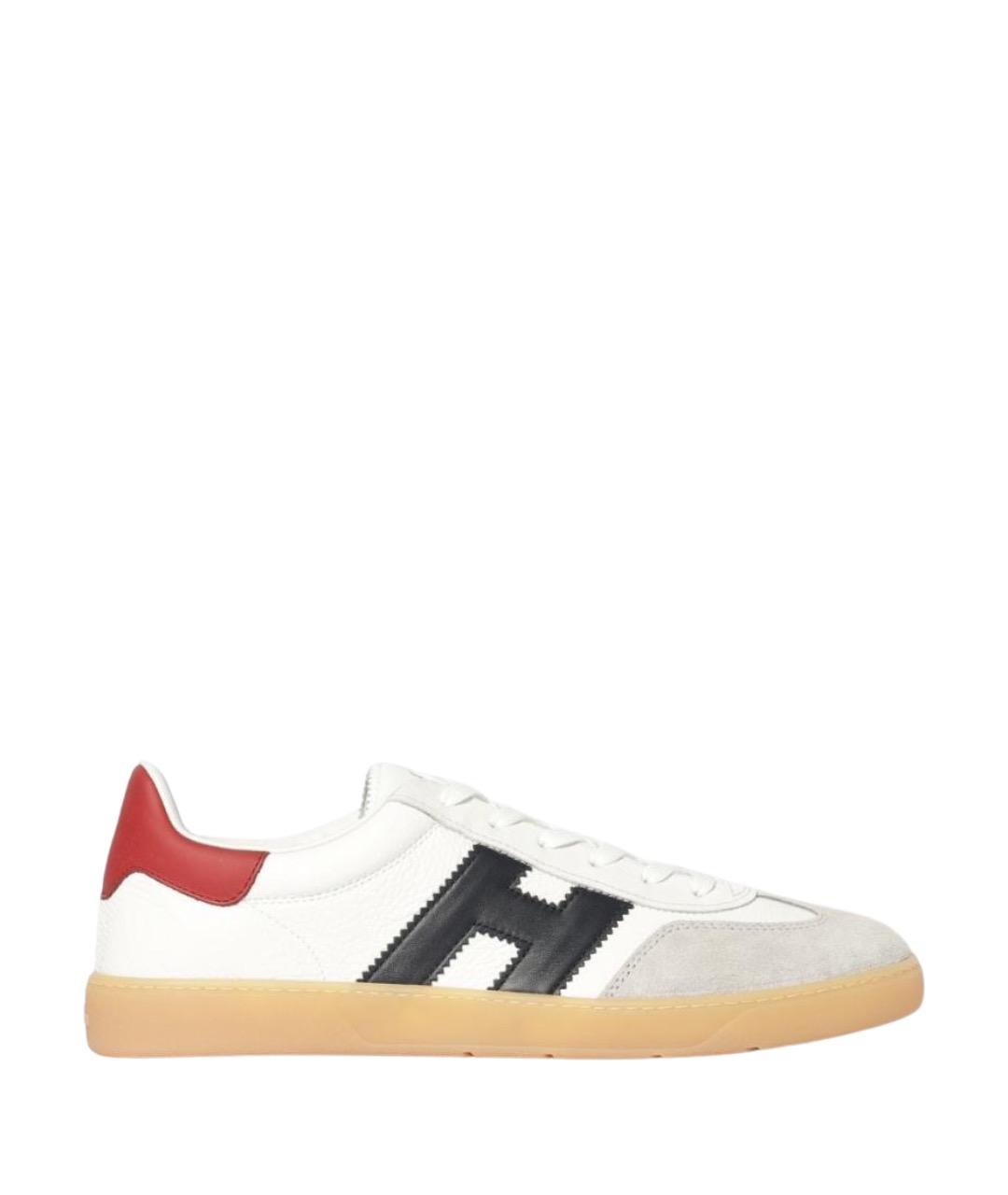 HOGAN Белые кожаные низкие кроссовки / кеды, фото 1