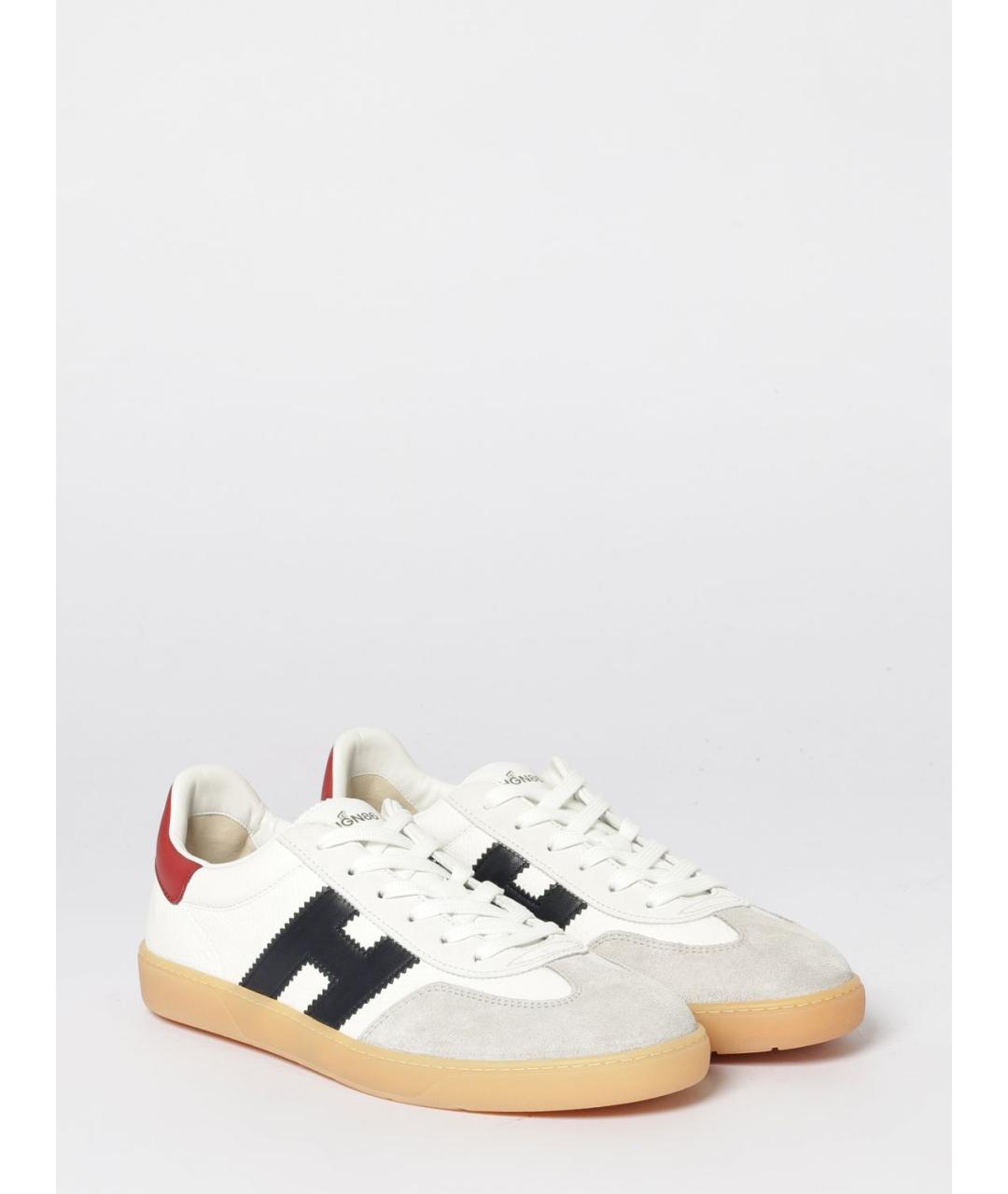 HOGAN Белые кожаные низкие кроссовки / кеды, фото 2