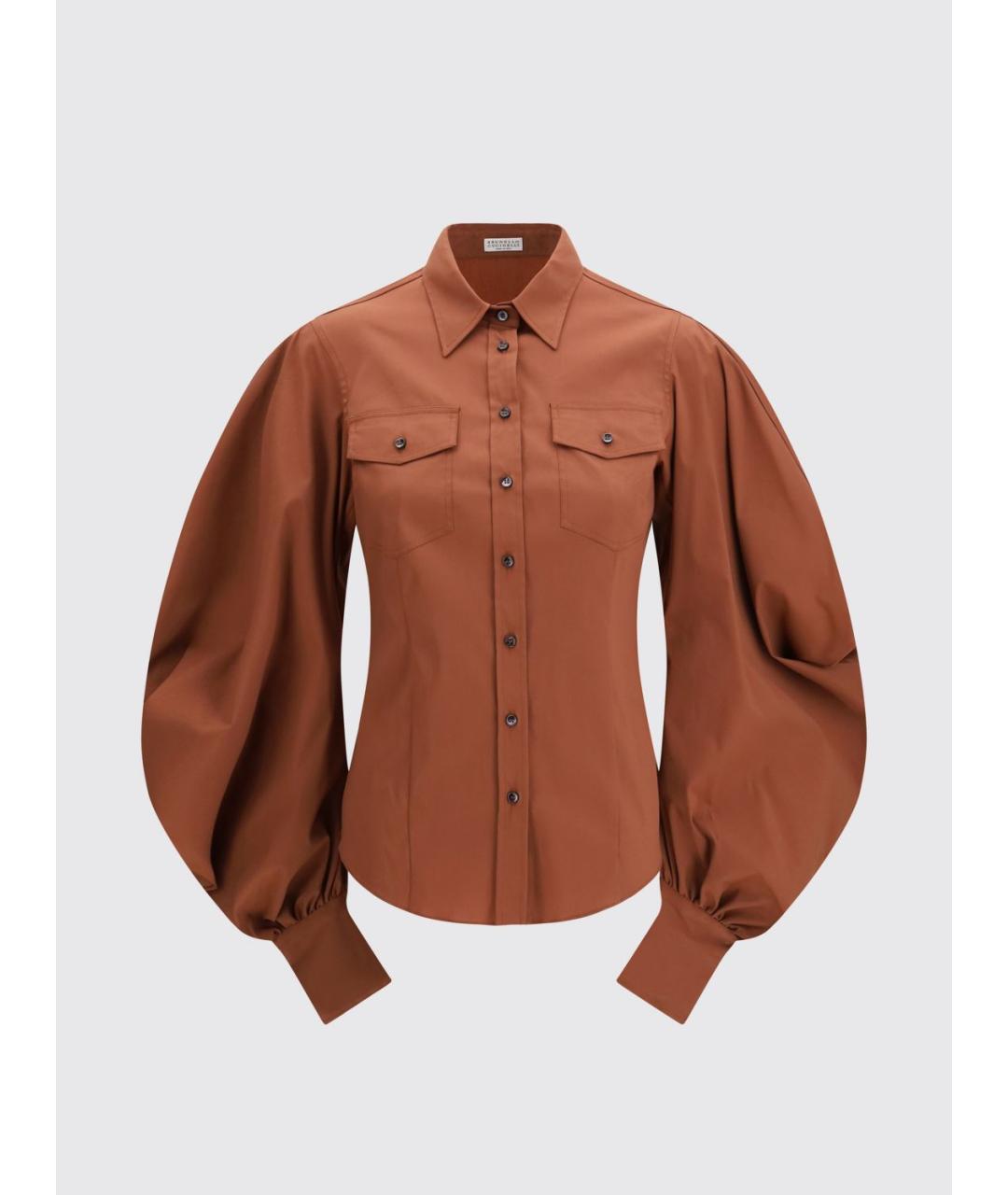 BRUNELLO CUCINELLI Красная хлопковая рубашка, фото 2