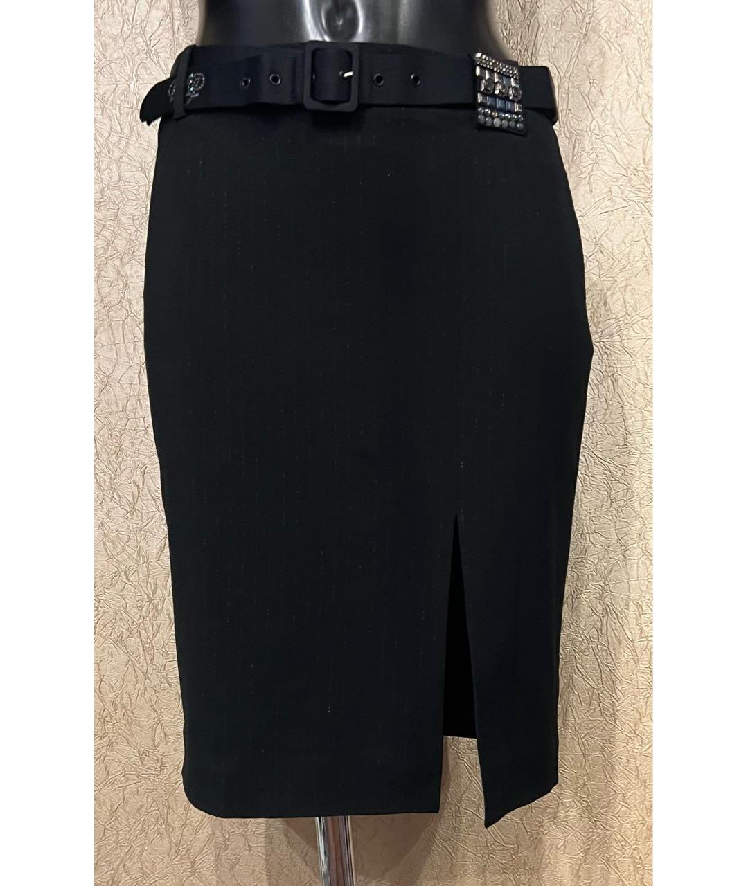 BLUMARINE Черная вискозная юбка миди, фото 9