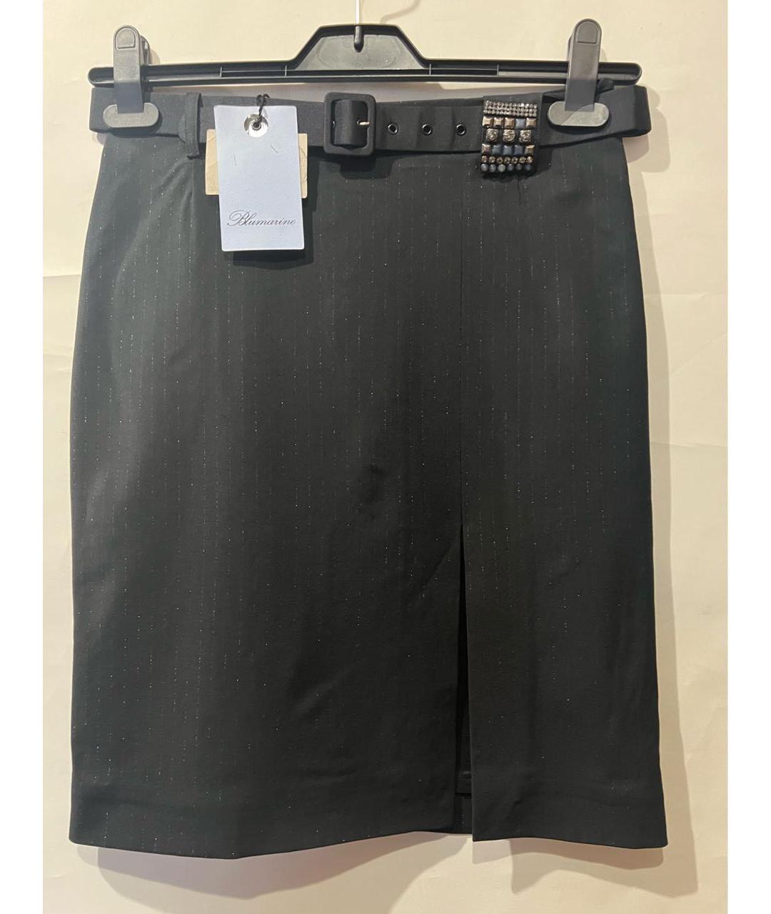 BLUMARINE Черная вискозная юбка миди, фото 6