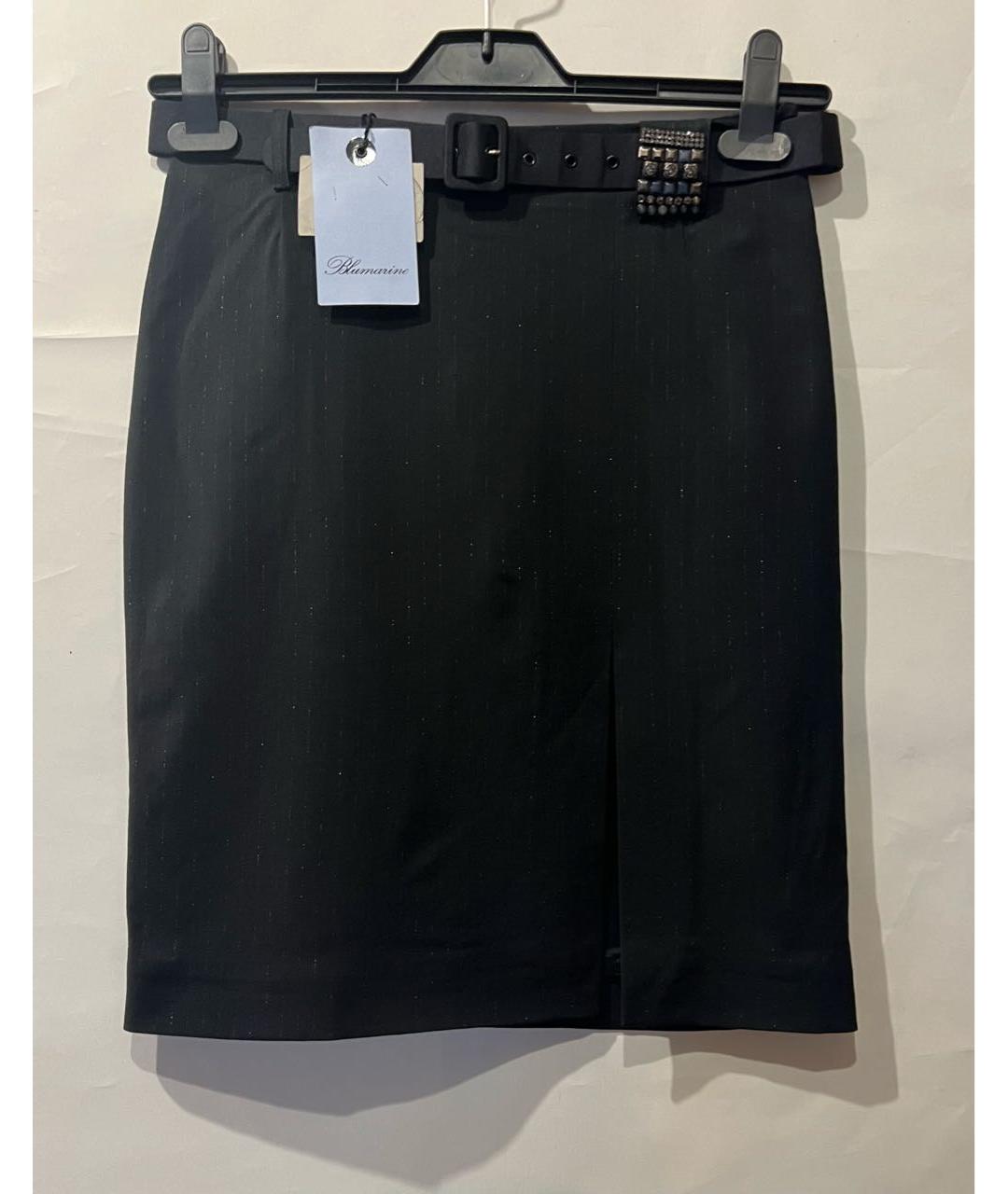 BLUMARINE Черная вискозная юбка миди, фото 2