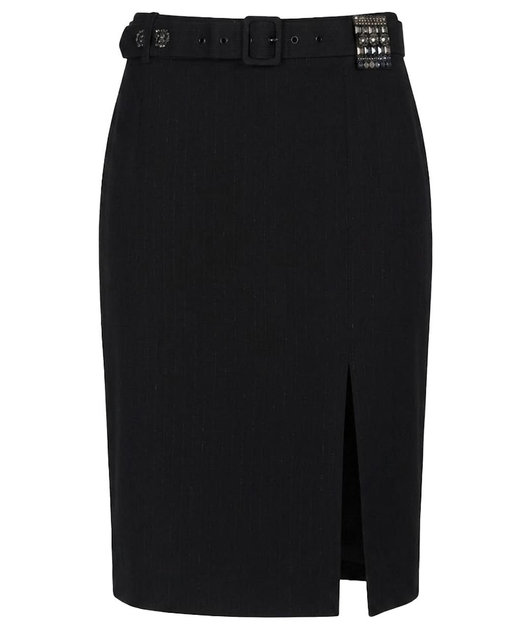 BLUMARINE Черная вискозная юбка миди, фото 1