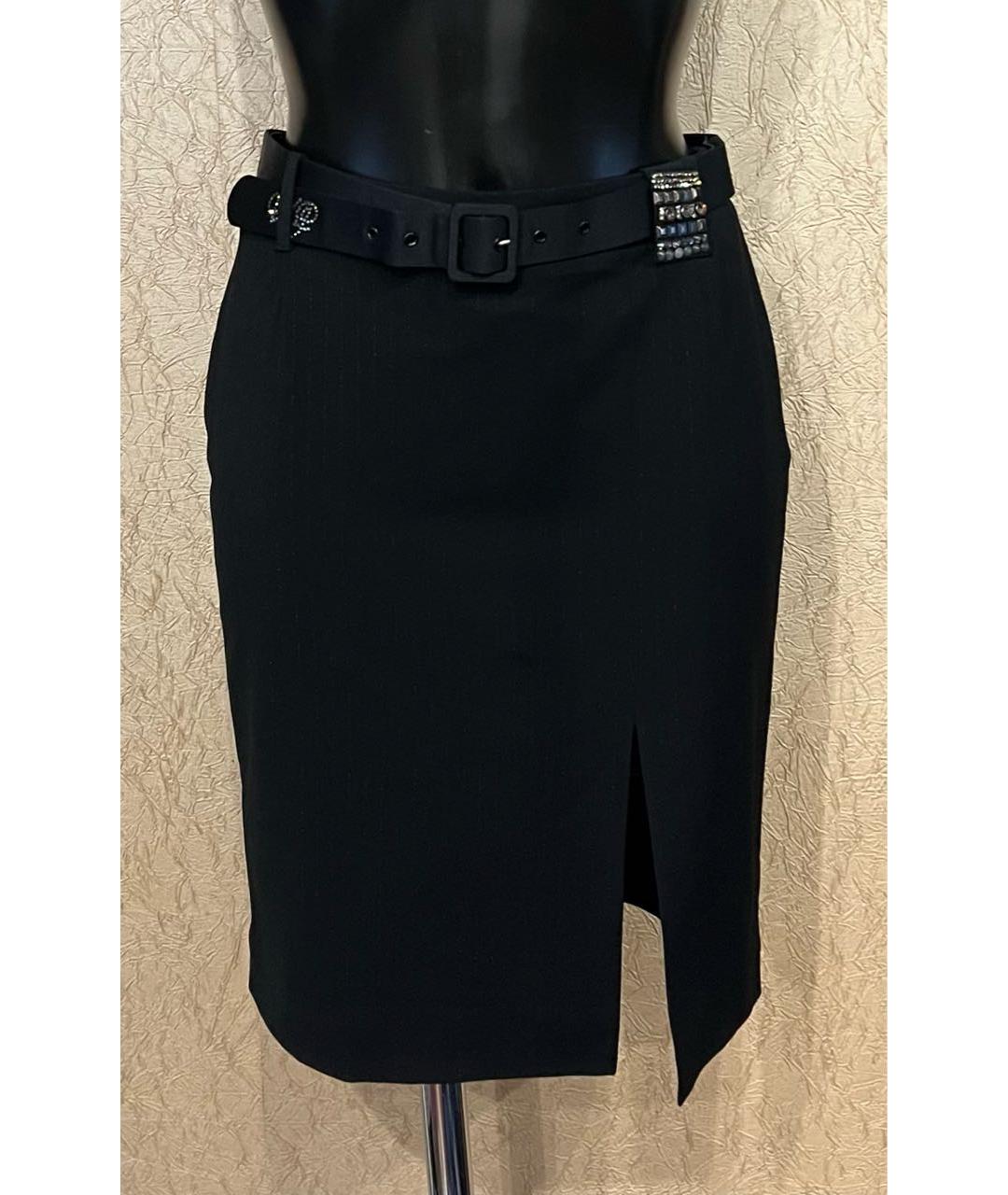 BLUMARINE Черная вискозная юбка миди, фото 8