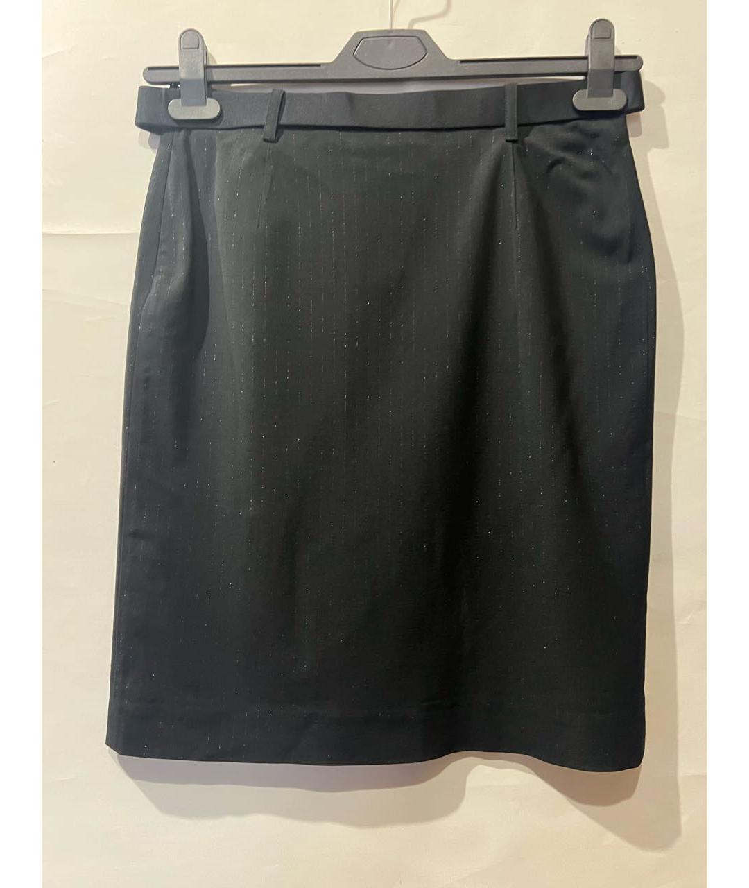 BLUMARINE Черная вискозная юбка миди, фото 3