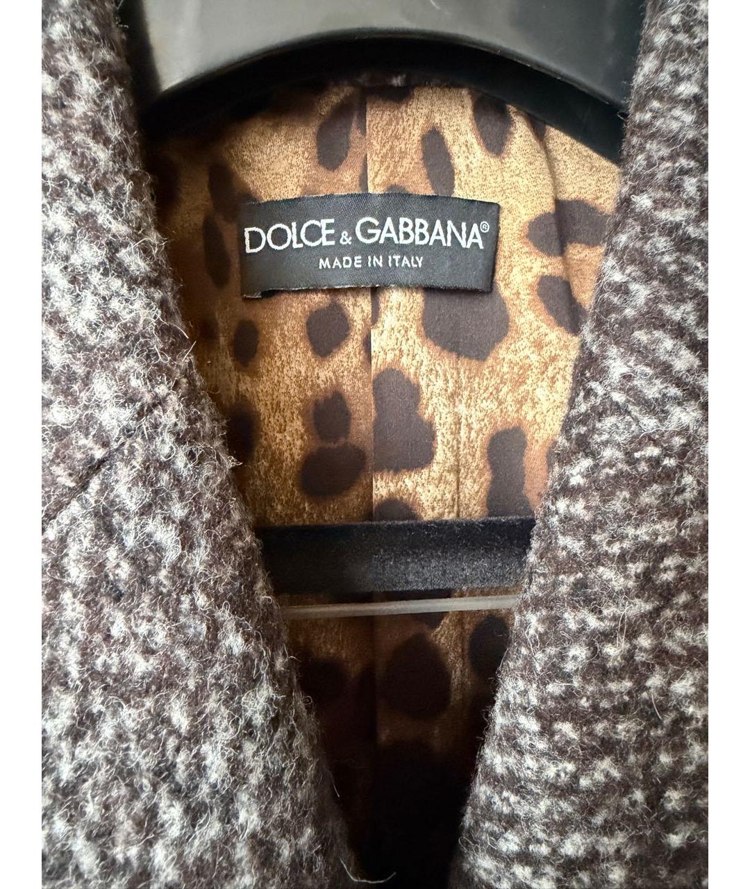 DOLCE&GABBANA Коричневое шерстяное пальто, фото 4