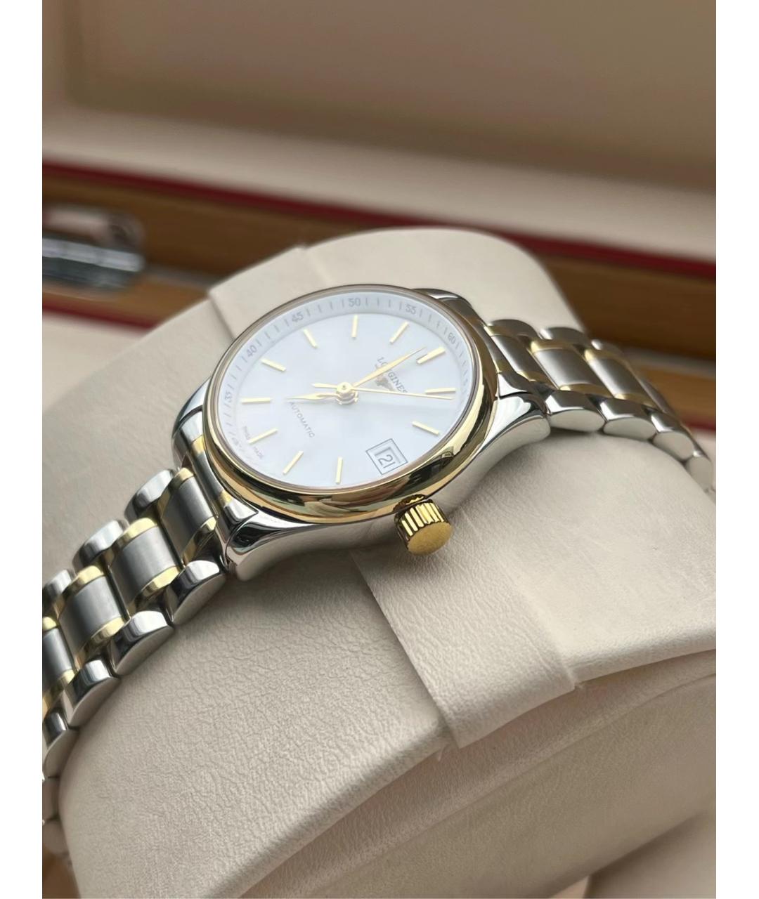 LONGINES Белые металлические часы, фото 5