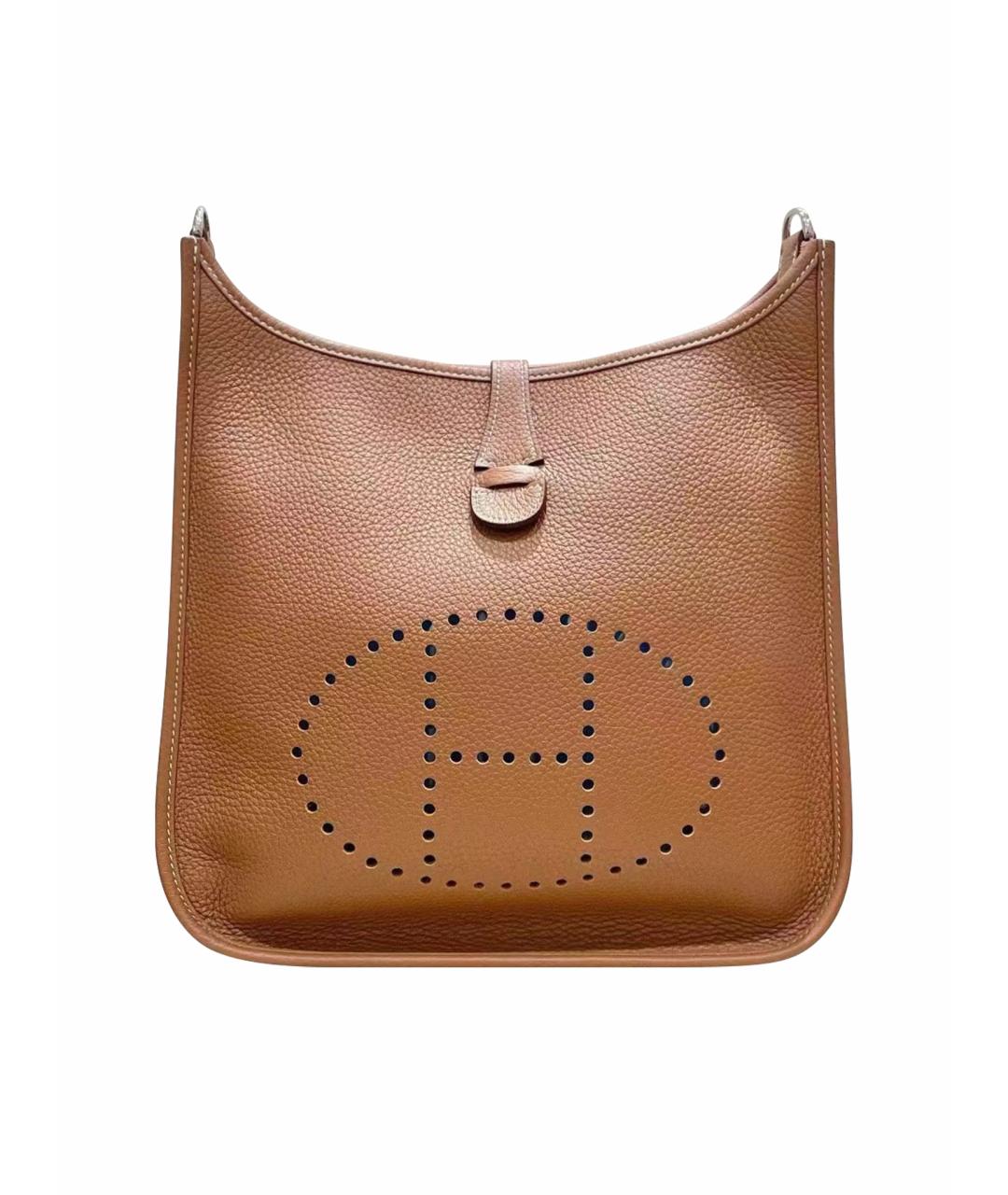 HERMES Коричневая кожаная сумка через плечо, фото 7