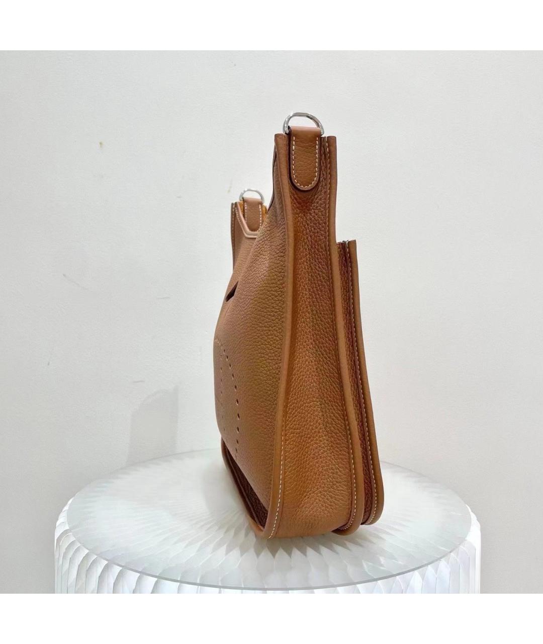 HERMES Коричневая кожаная сумка через плечо, фото 3