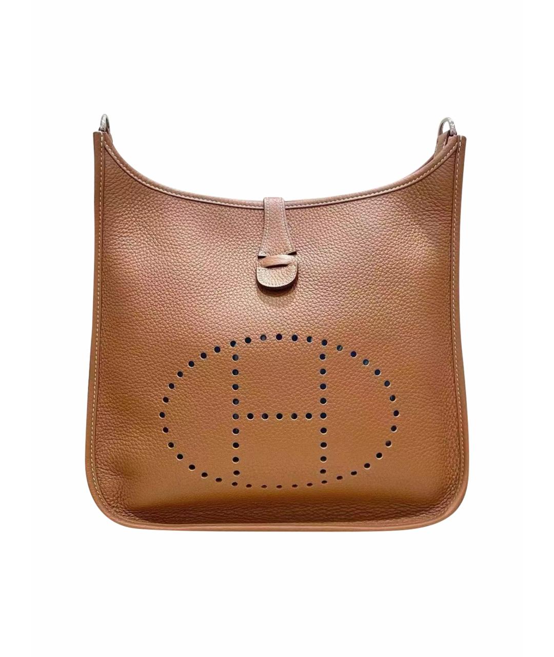 HERMES Коричневая кожаная сумка через плечо, фото 1