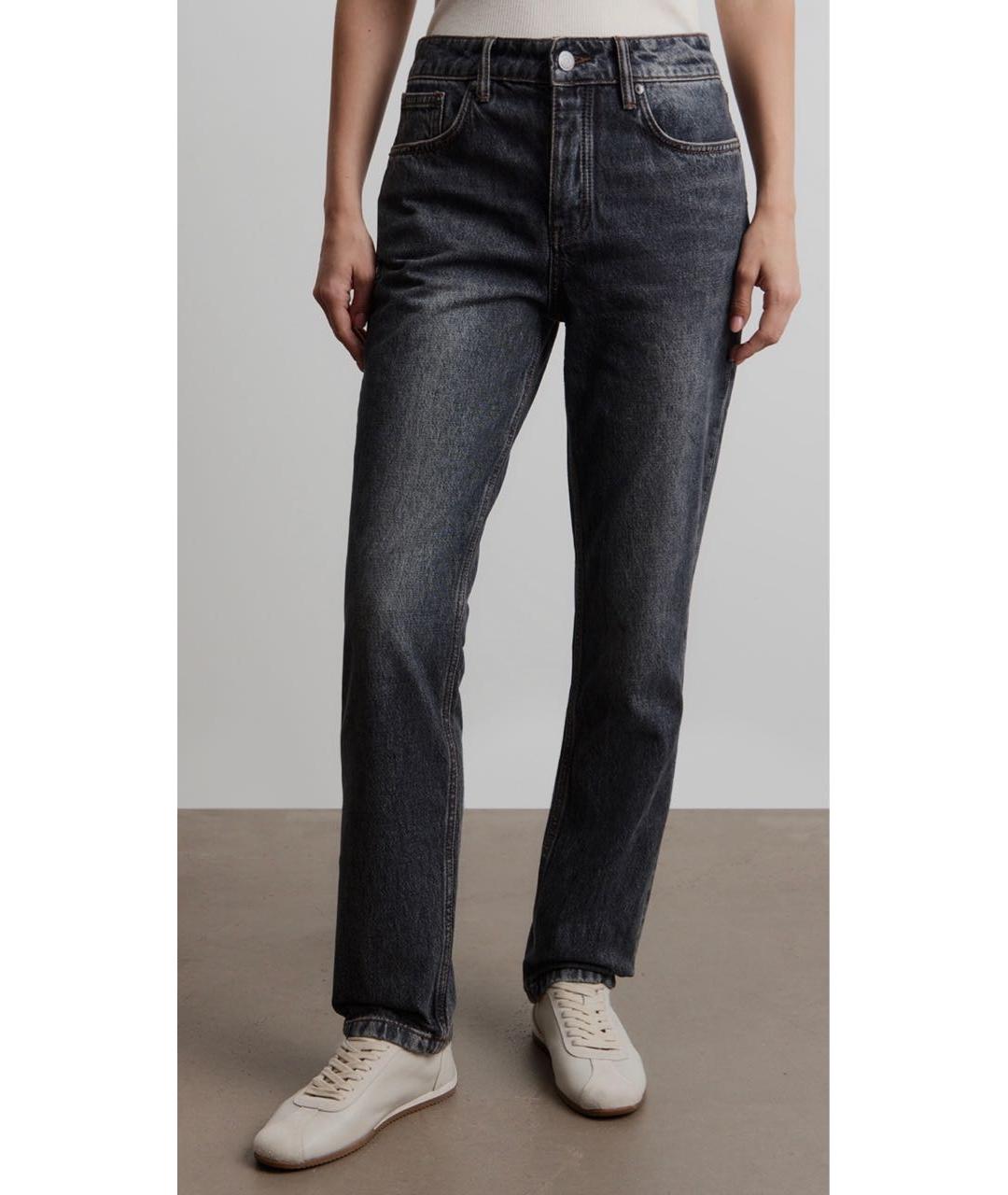 12 STOREEZ Антрацитовые хлопковые прямые джинсы, фото 5