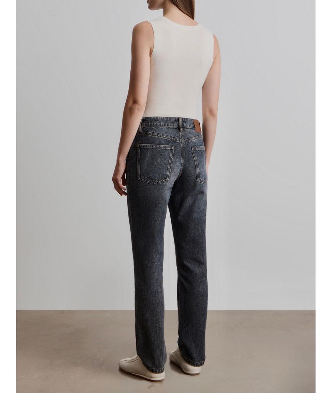 12 STOREEZ Антрацитовые хлопковые прямые джинсы, фото 3