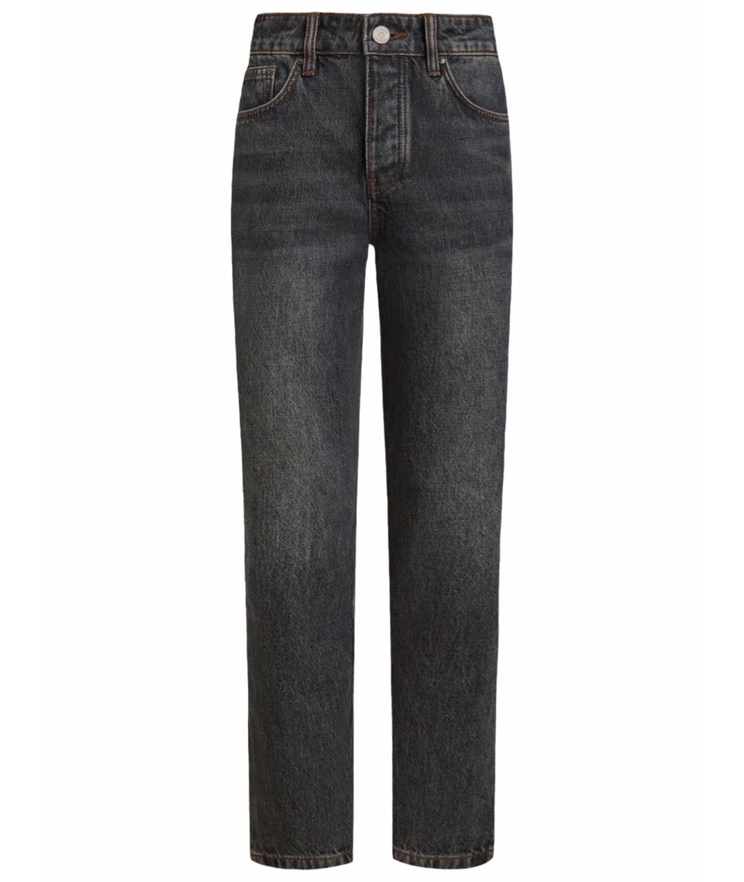 12 STOREEZ Антрацитовые хлопковые прямые джинсы, фото 1