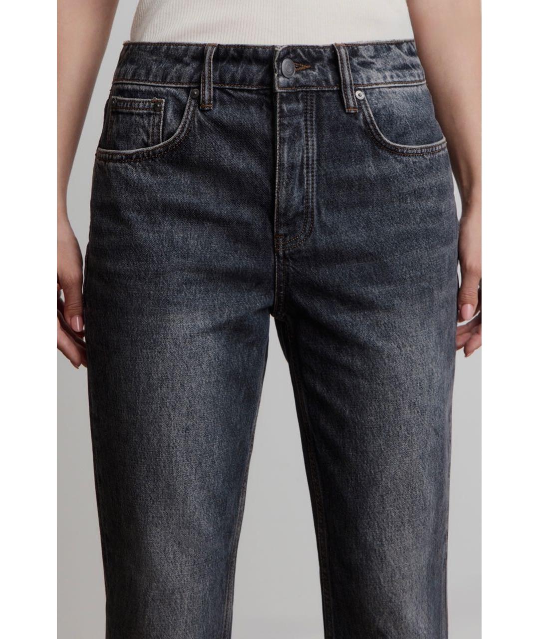 12 STOREEZ Антрацитовые хлопковые прямые джинсы, фото 4