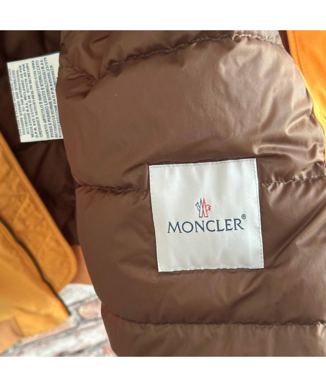 MONCLER Желтая полиамидовая куртка, фото 4