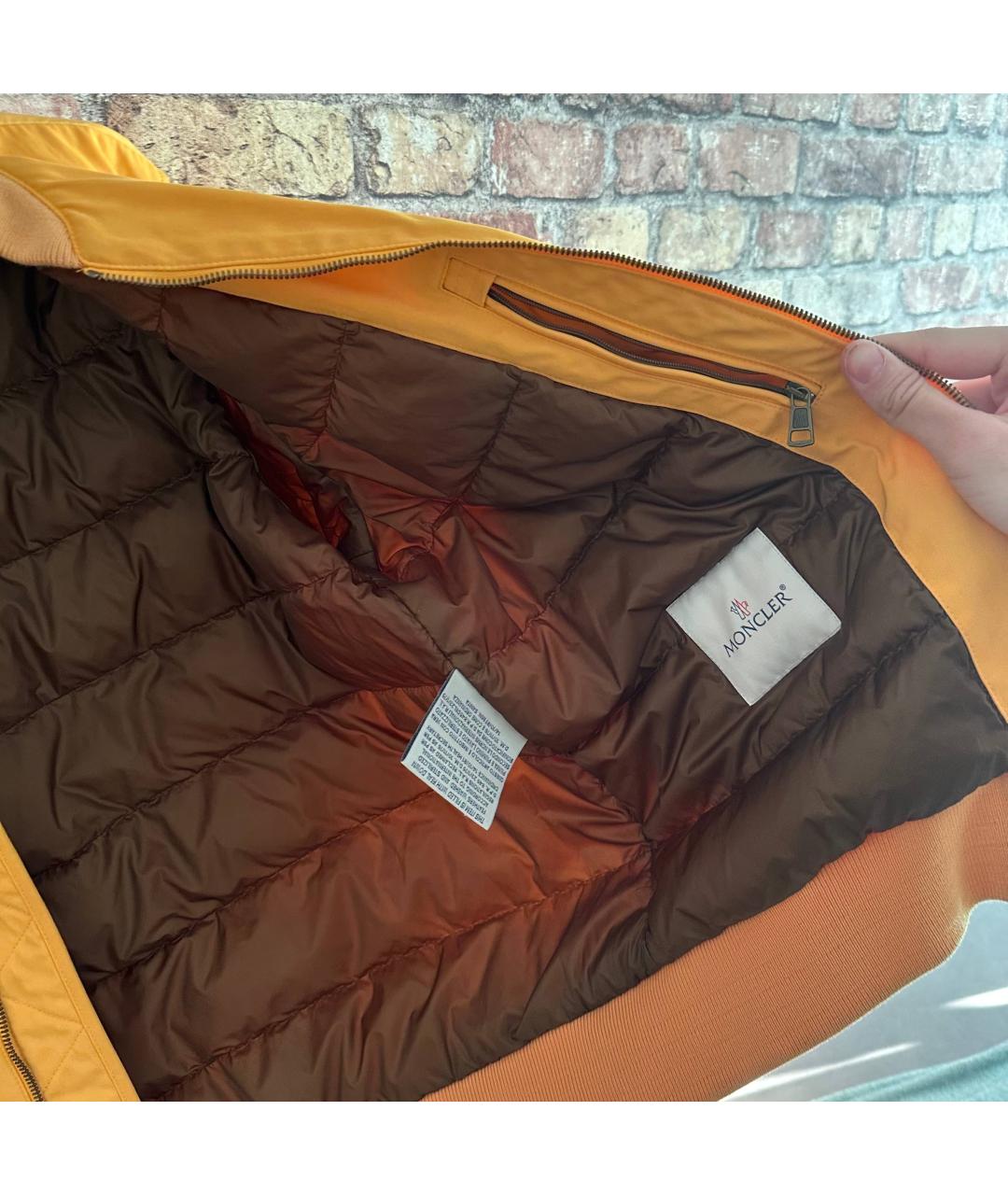 MONCLER Желтая полиамидовая куртка, фото 3