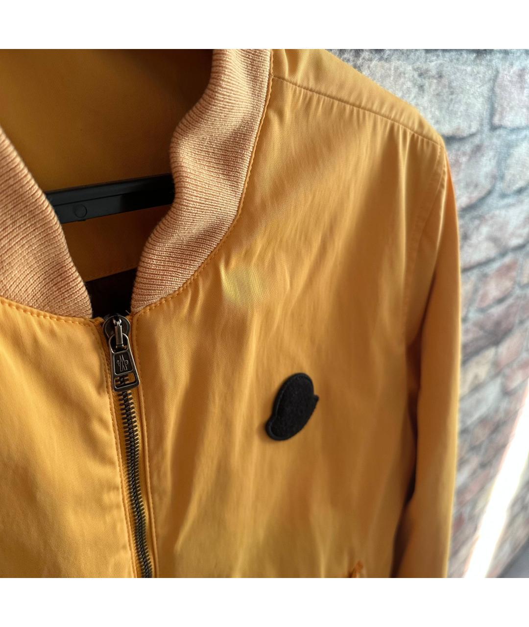 MONCLER Желтая полиамидовая куртка, фото 2