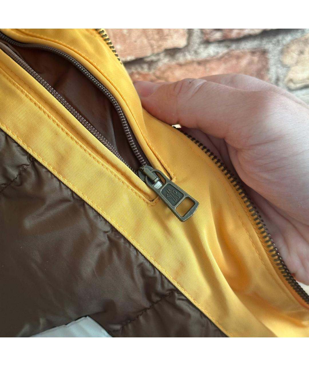 MONCLER Желтая полиамидовая куртка, фото 9