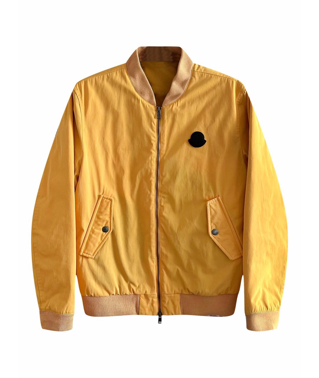 MONCLER Желтая полиамидовая куртка, фото 1