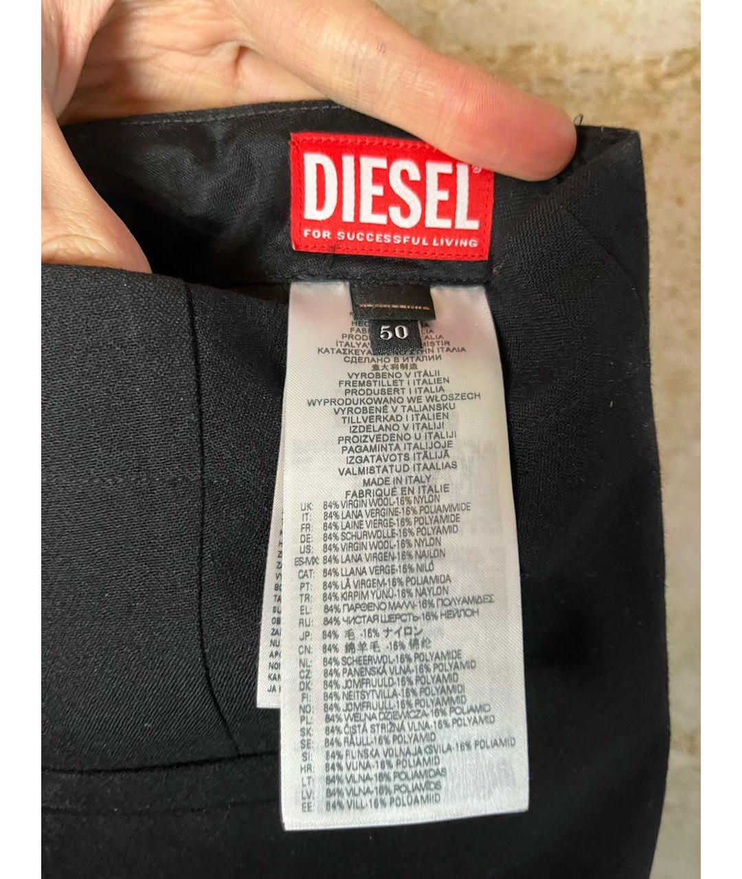 DIESEL Черные шерстяные повседневные брюки, фото 4