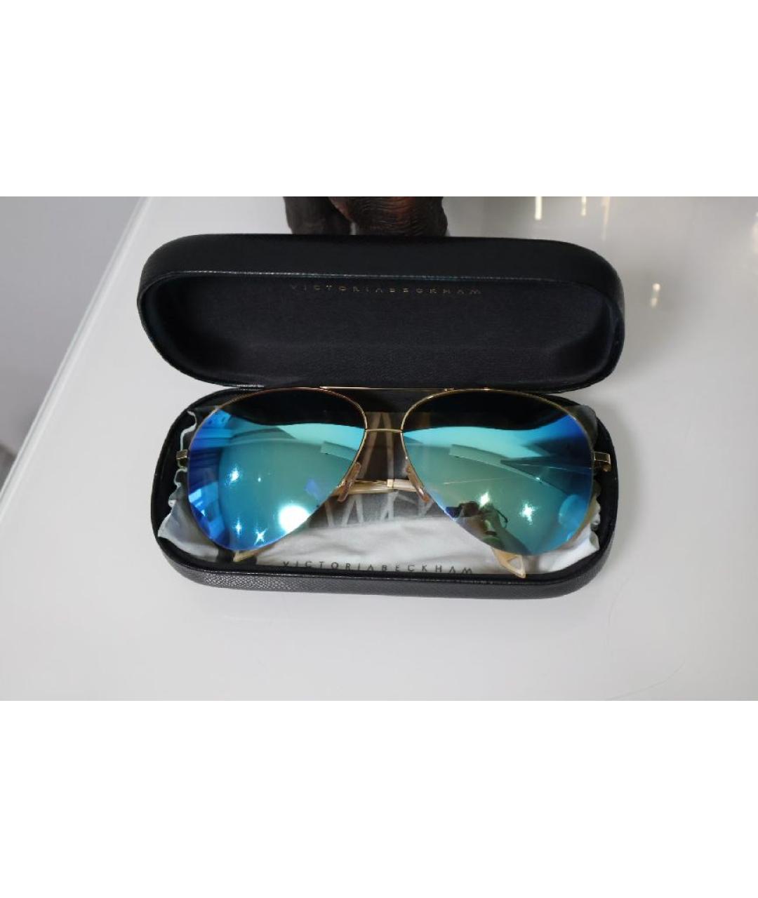 VICTORIA BECKHAM Голубые пластиковые солнцезащитные очки, фото 2