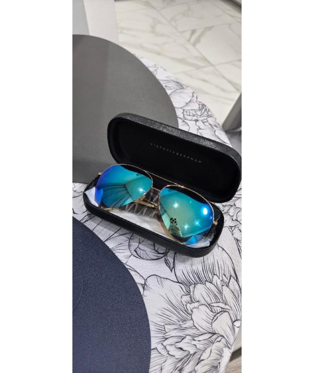 VICTORIA BECKHAM Голубые пластиковые солнцезащитные очки, фото 9