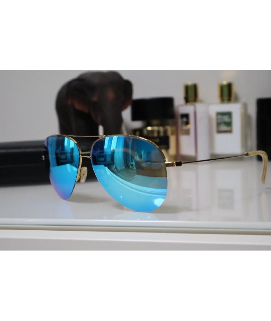 VICTORIA BECKHAM Голубые пластиковые солнцезащитные очки, фото 3