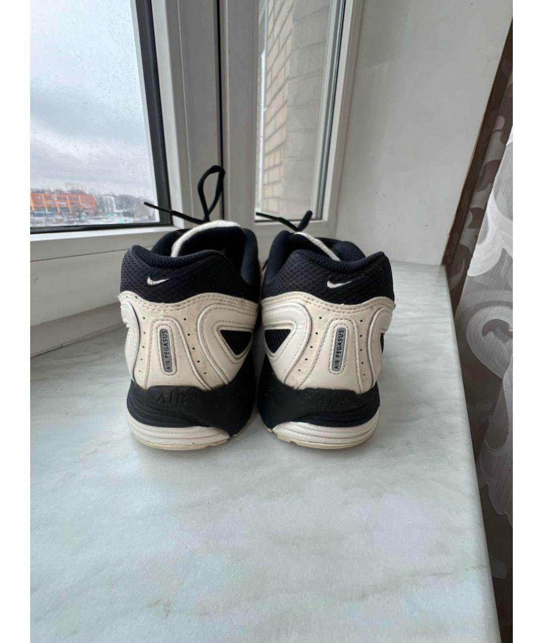 NIKE Белые текстильные низкие кроссовки / кеды, фото 4