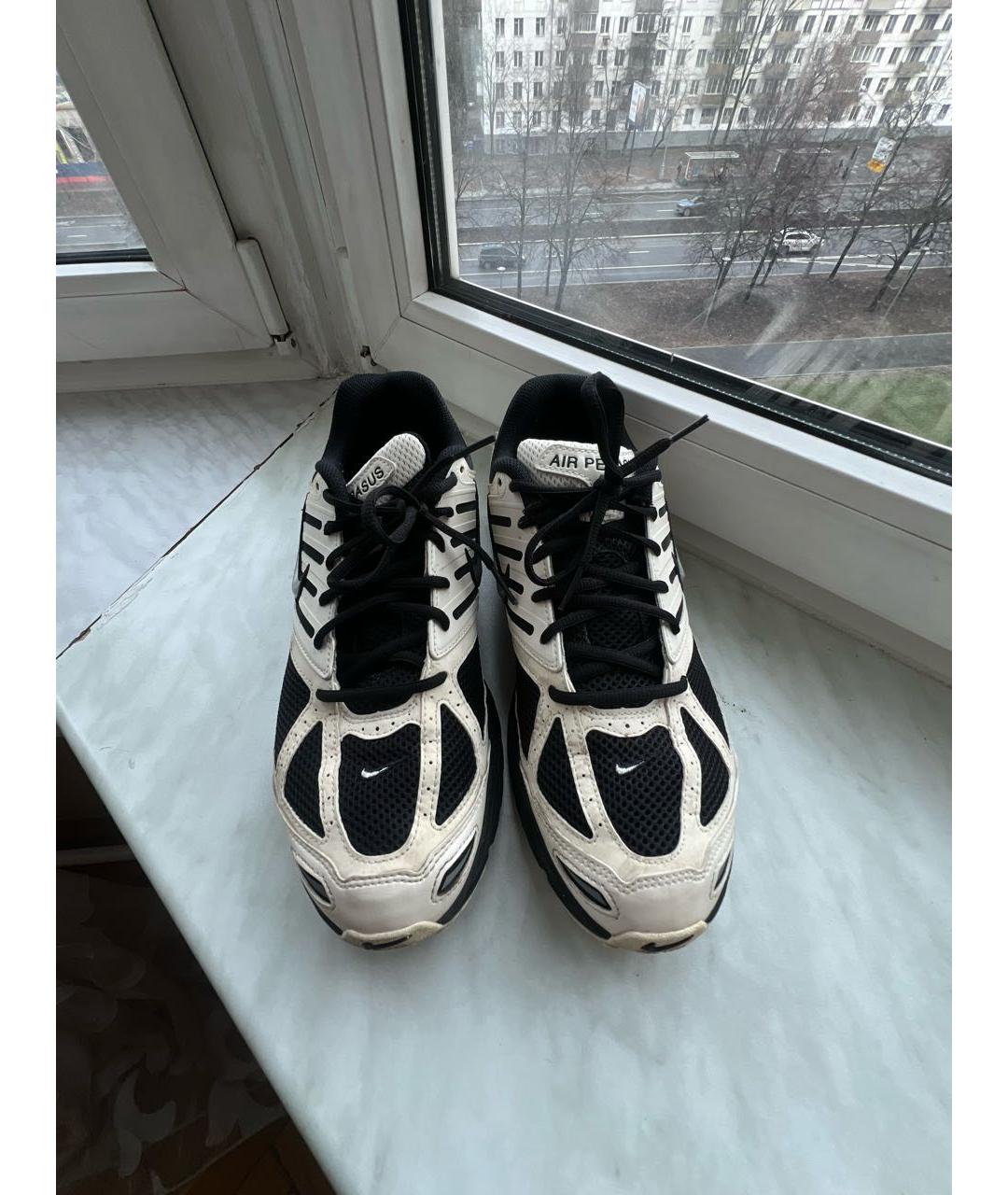 NIKE Белые текстильные низкие кроссовки / кеды, фото 2