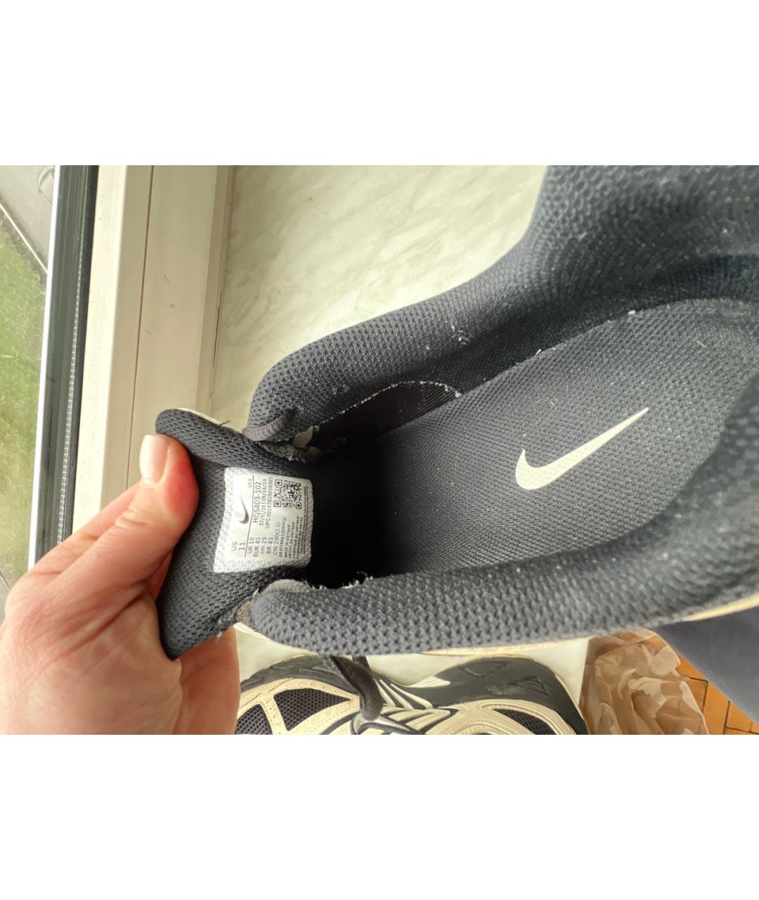 NIKE Белые текстильные низкие кроссовки / кеды, фото 5