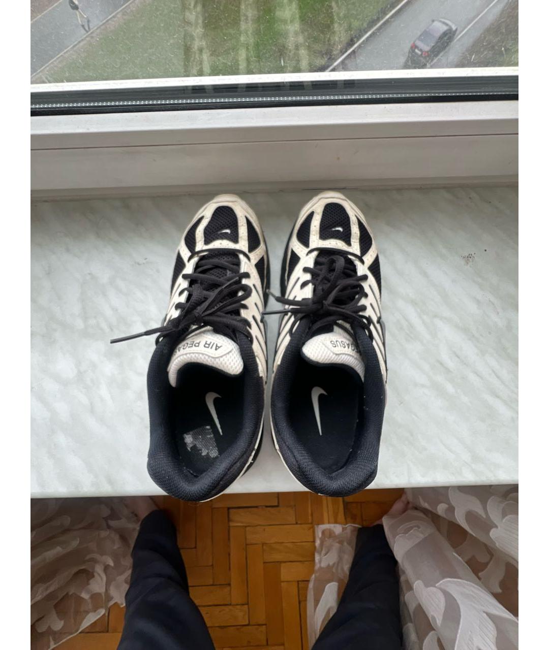 NIKE Белые текстильные низкие кроссовки / кеды, фото 3