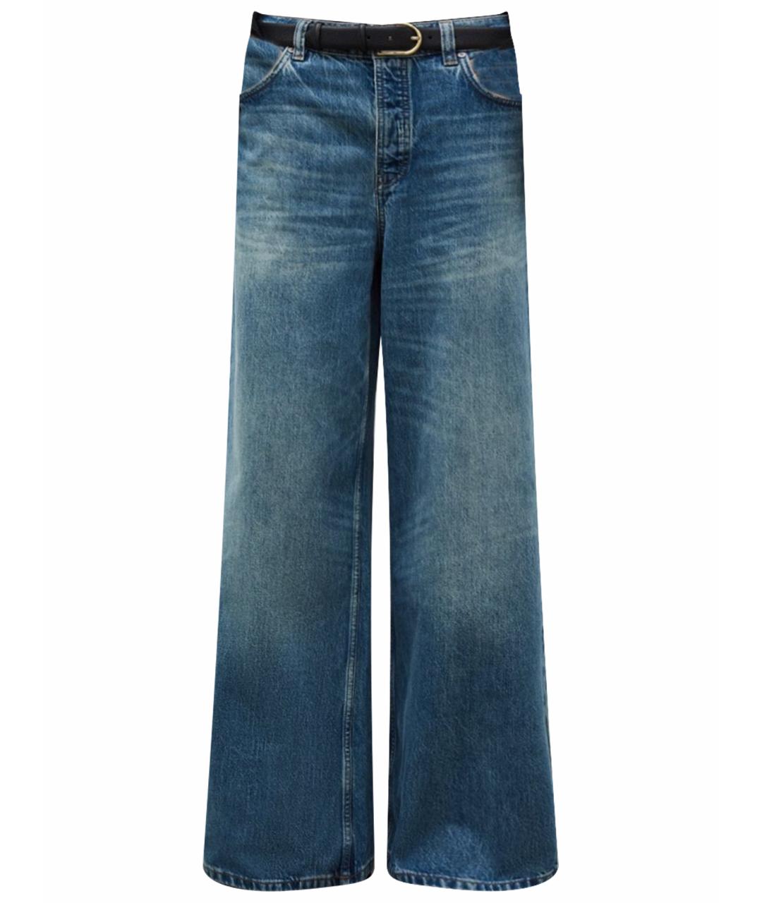 12 STOREEZ Синие хлопковые джинсы клеш, фото 1