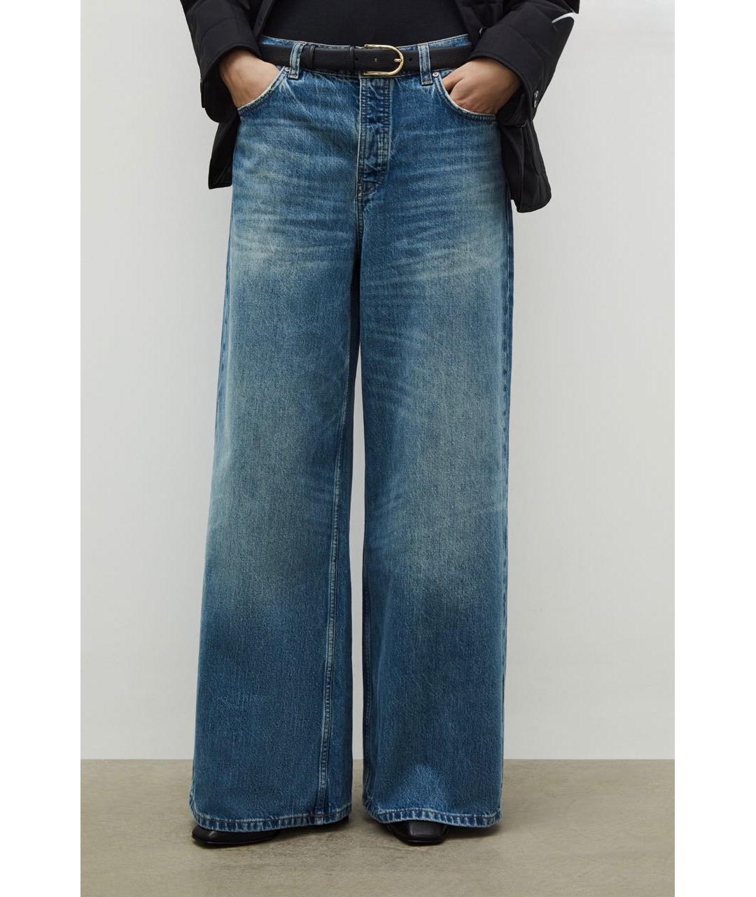 12 STOREEZ Синие хлопковые джинсы клеш, фото 9
