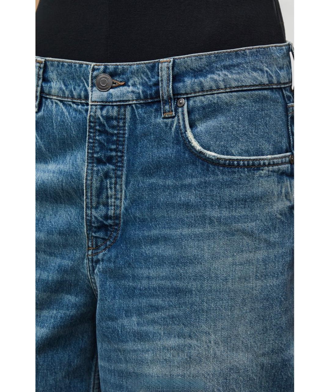 12 STOREEZ Синие хлопковые джинсы клеш, фото 4