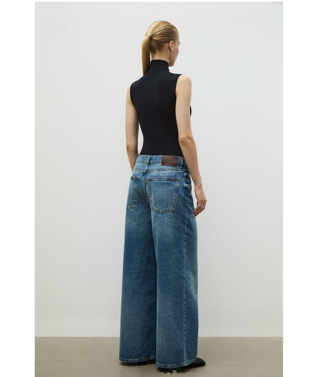 12 STOREEZ Синие хлопковые джинсы клеш, фото 2