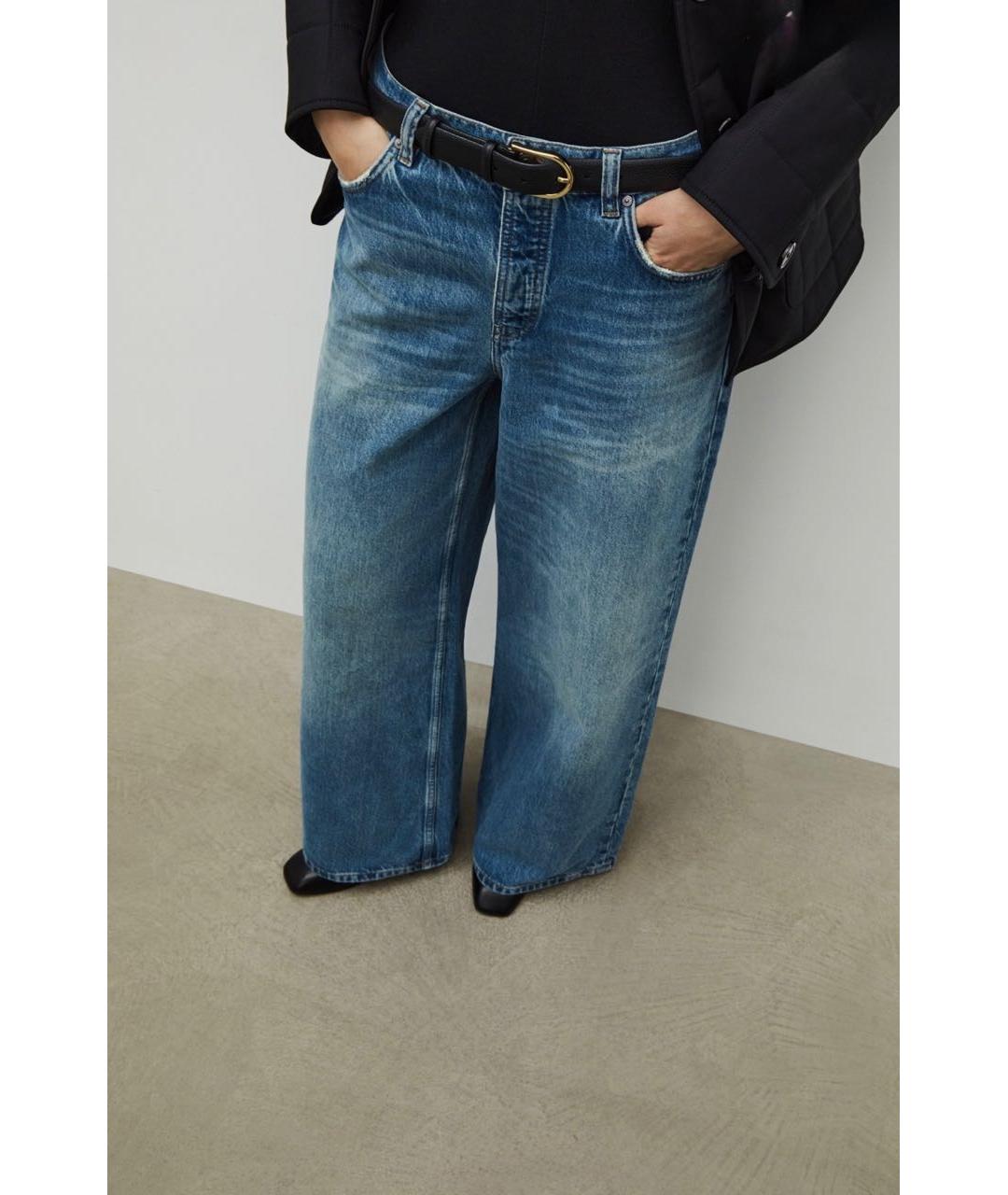 12 STOREEZ Синие хлопковые джинсы клеш, фото 7
