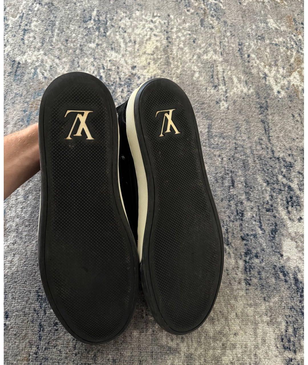 LOUIS VUITTON Черные кожаные низкие кроссовки / кеды, фото 5