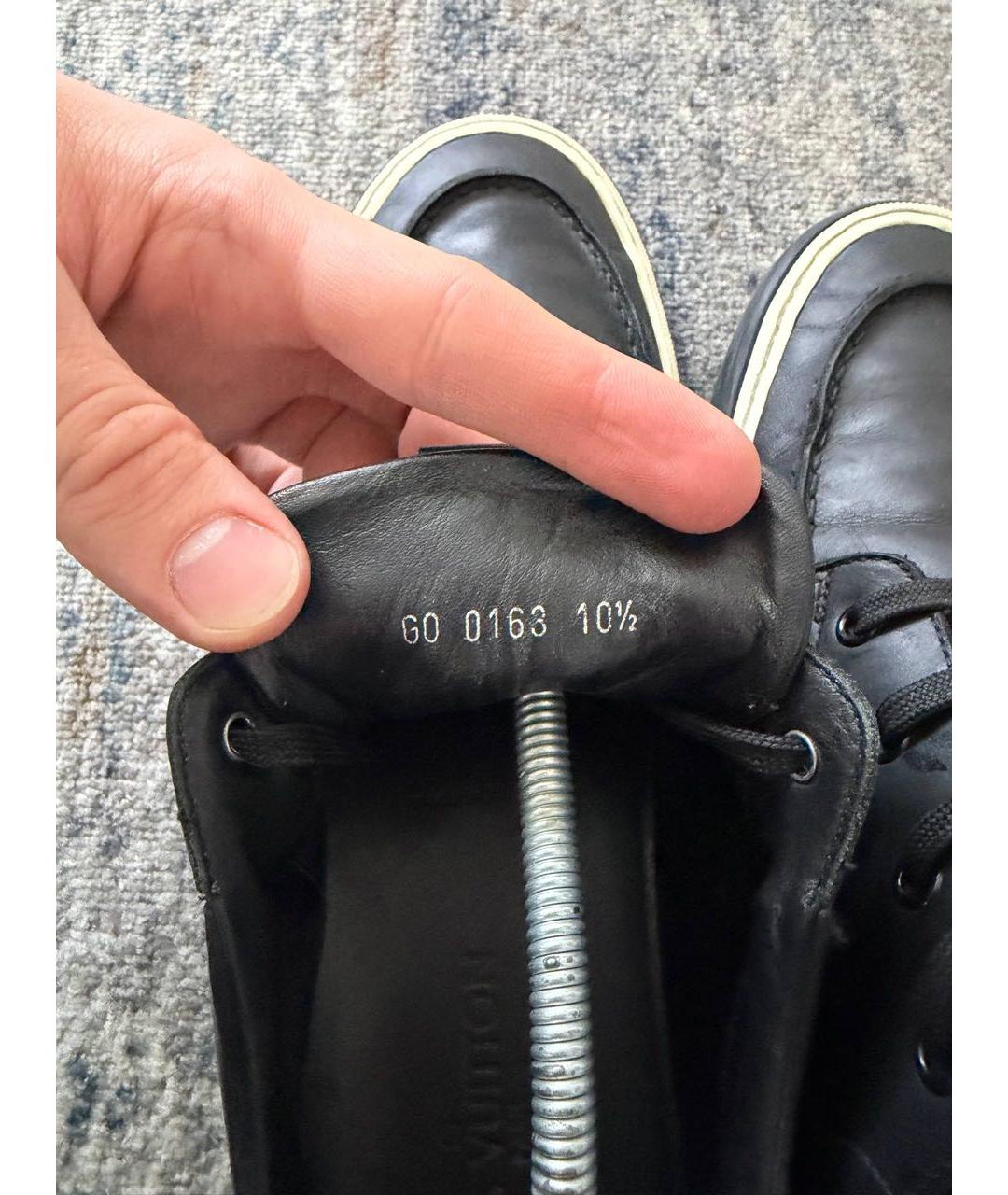 LOUIS VUITTON Черные кожаные низкие кроссовки / кеды, фото 6