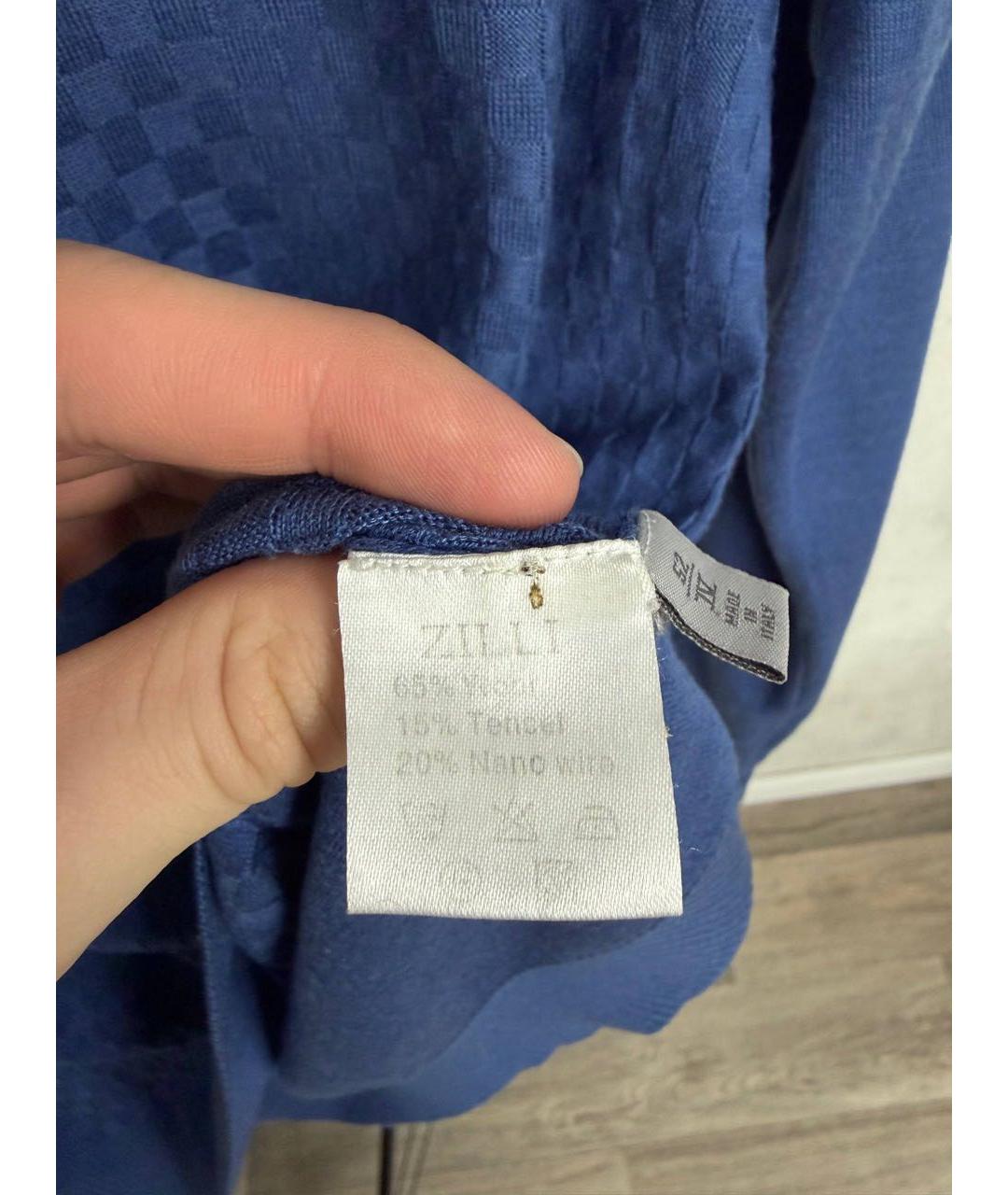 ZILLI Голубой шелковый джемпер / свитер, фото 6