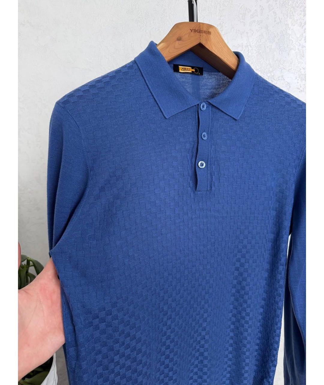 ZILLI Голубой шелковый джемпер / свитер, фото 2