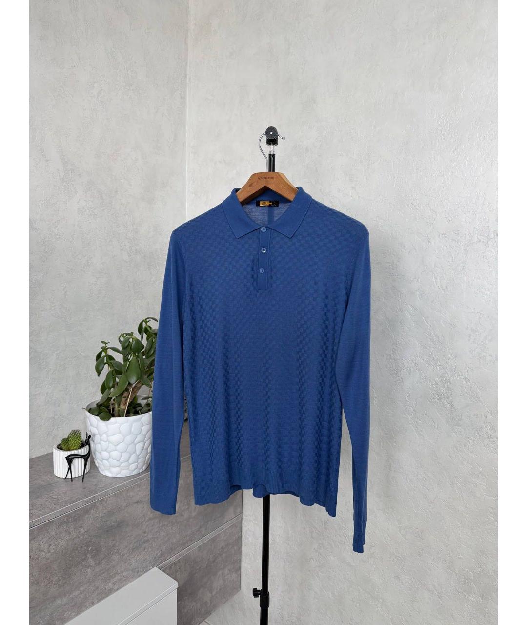 ZILLI Голубой шелковый джемпер / свитер, фото 8