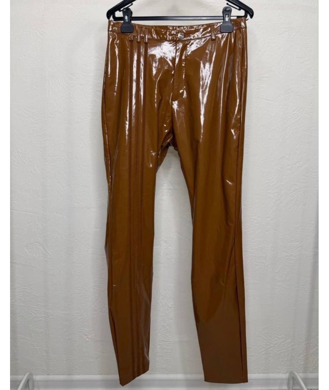 ADIDAS Коричневые полиэстеровые брюки узкие, фото 3