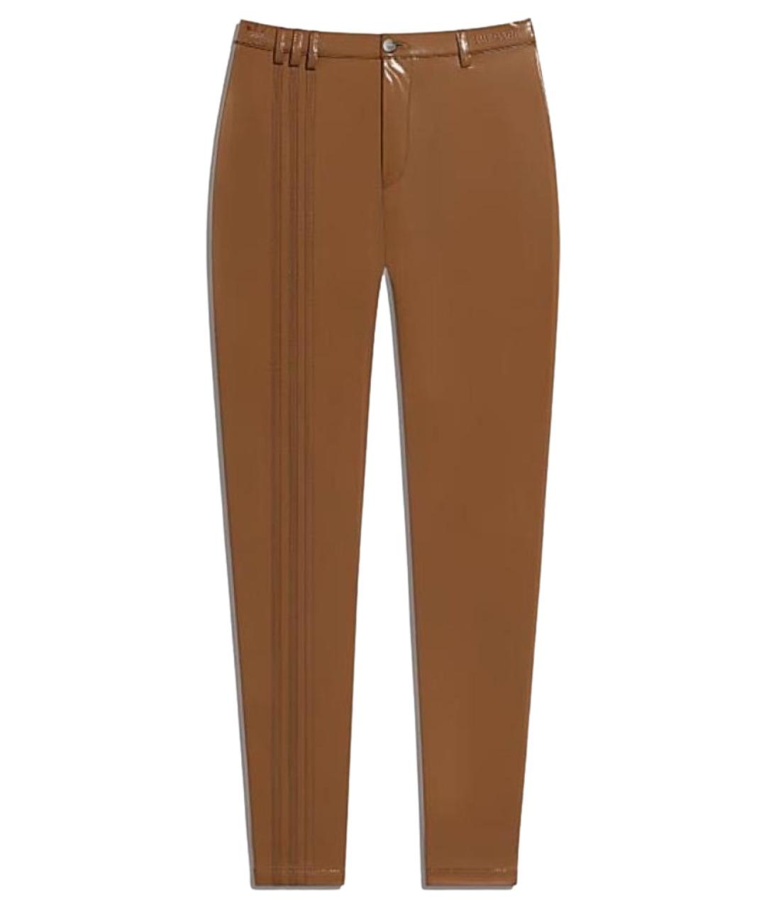 ADIDAS Коричневые полиэстеровые брюки узкие, фото 1