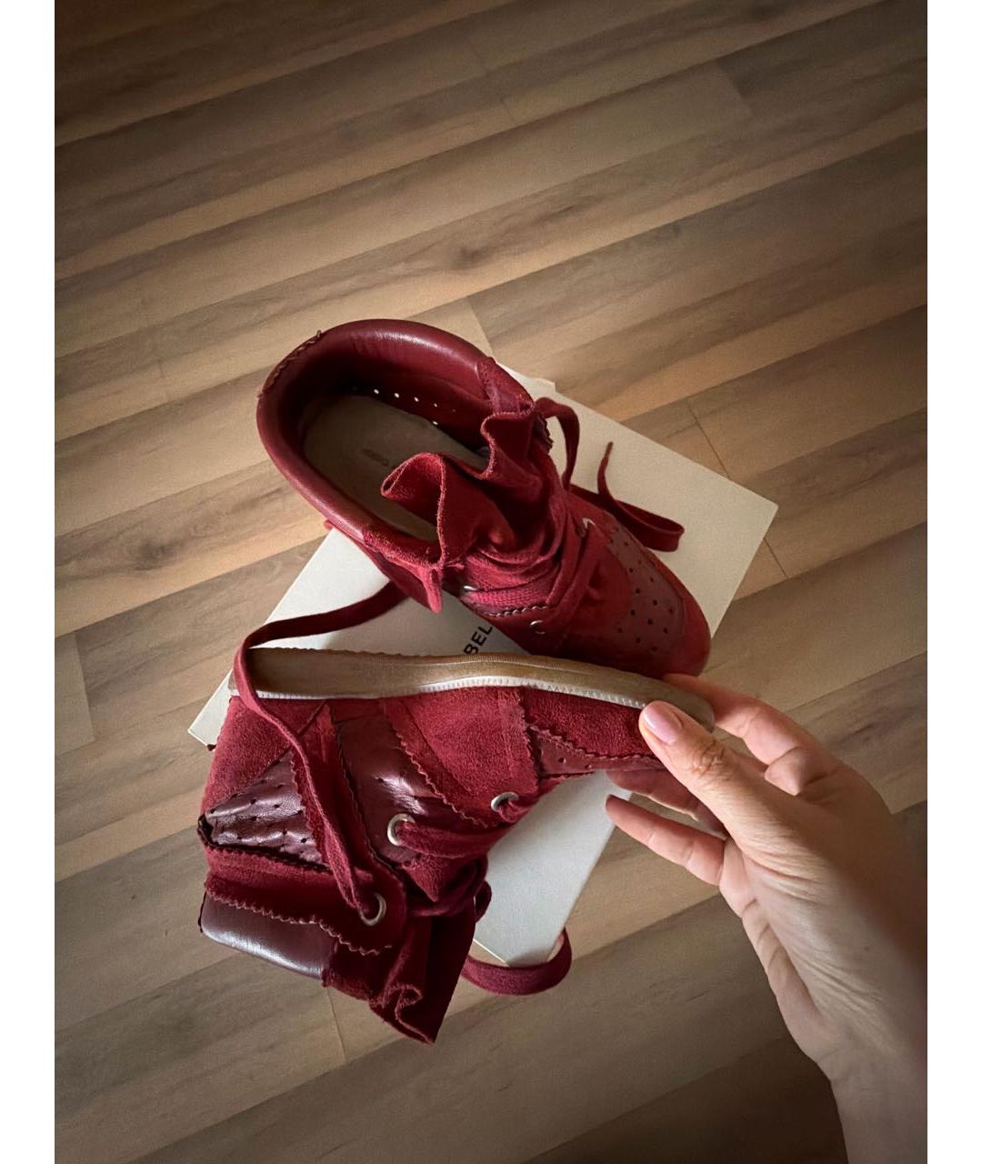 ISABEL MARANT Красные замшевые кроссовки, фото 3