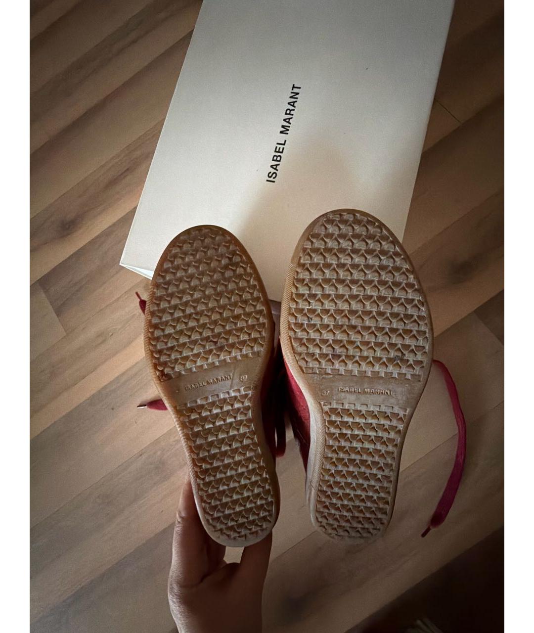 ISABEL MARANT Красные замшевые кроссовки, фото 4