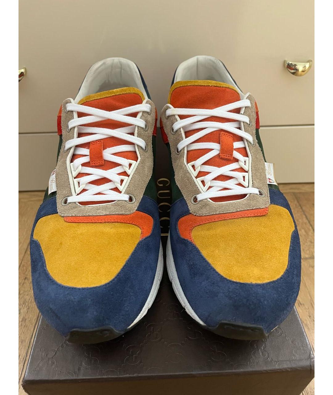 GUCCI Мульти замшевые низкие кроссовки / кеды, фото 2