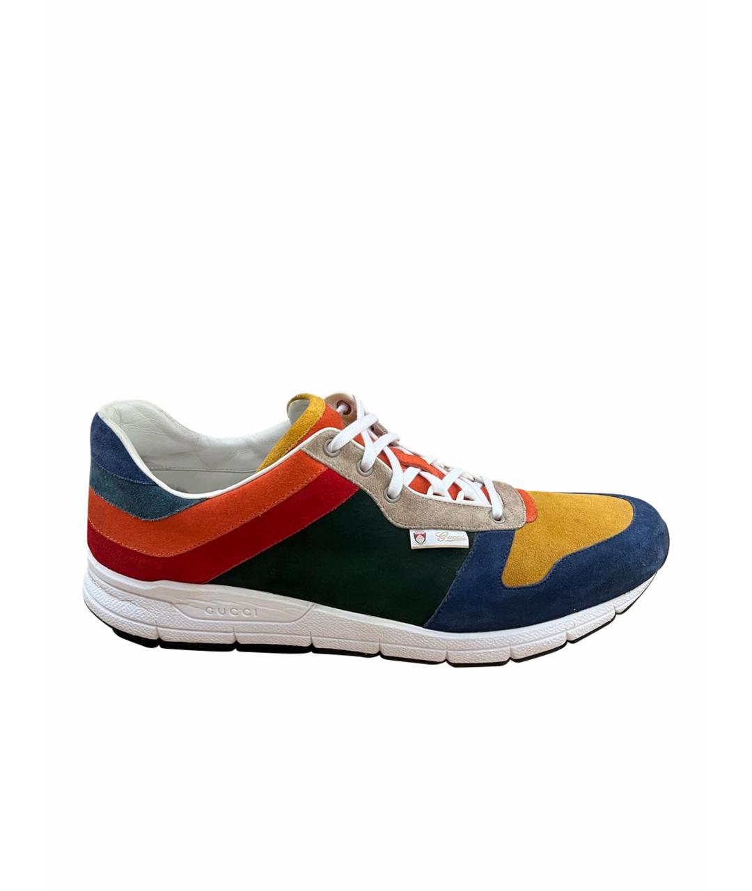 GUCCI Мульти замшевые низкие кроссовки / кеды, фото 1