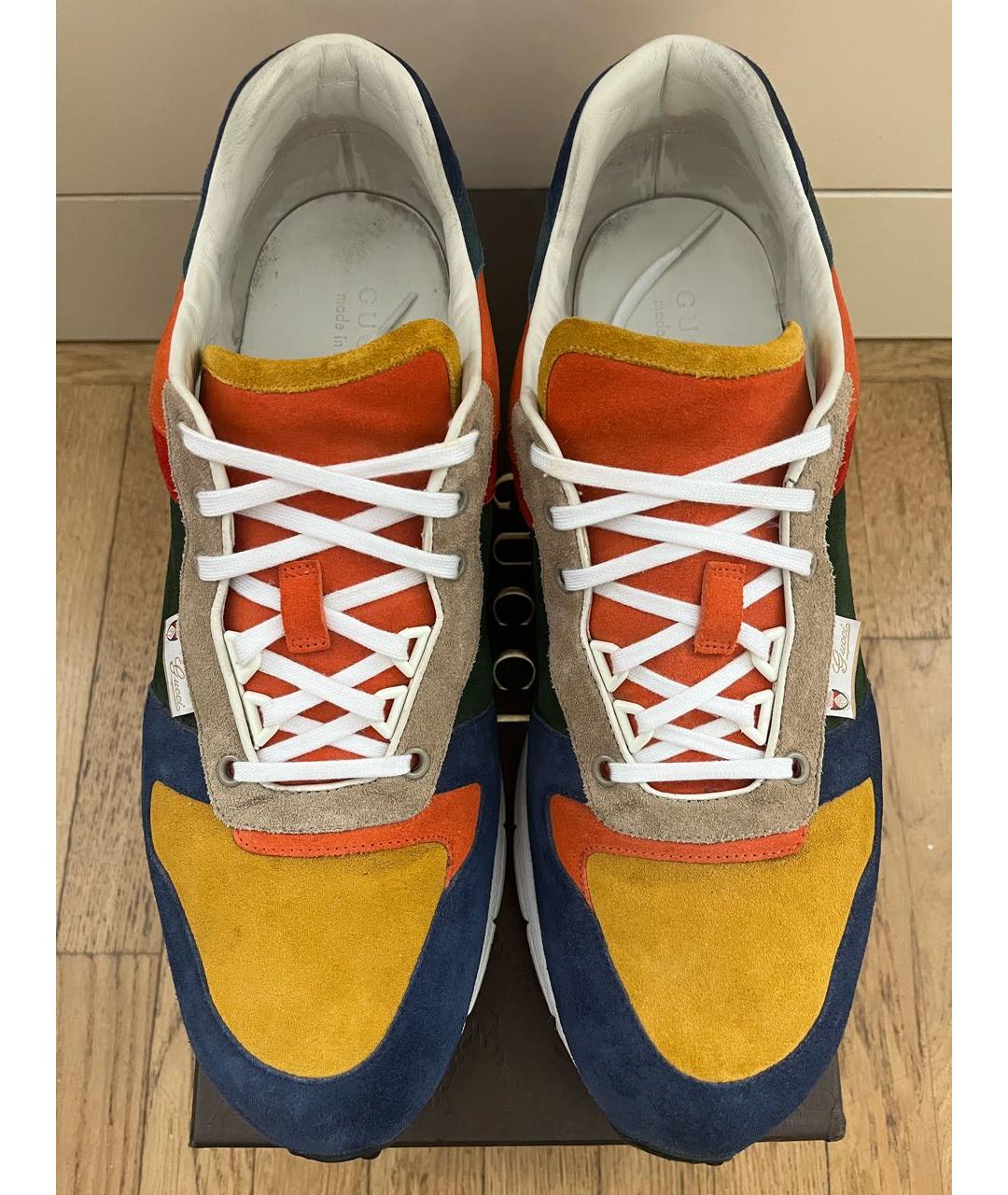 GUCCI Мульти замшевые низкие кроссовки / кеды, фото 3