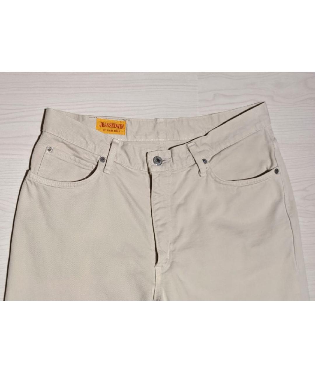 EDWIN Бежевые хлопковые прямые джинсы, фото 2